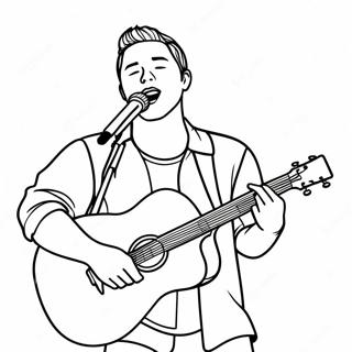 Zach Bryan Singing On Stage Coloring Page 41533-33327