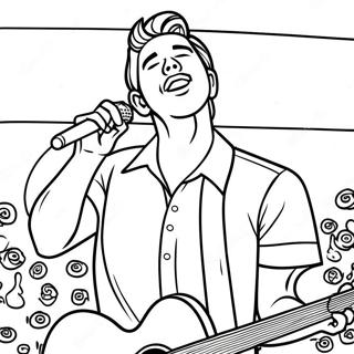 Zach Bryan Singing On Stage Coloring Page 41533-33328