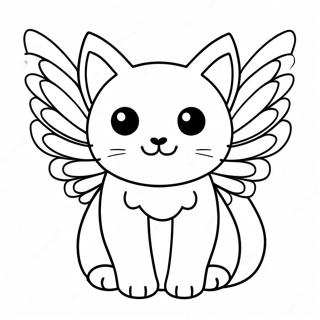 Cat With Wings Coloring Pages