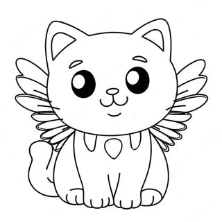 Cute Cat With Colorful Wings Coloring Page 41572-33350