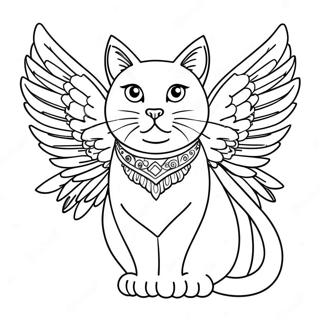 Majestic Cat With Glittering Wings Coloring Page 41573-33359