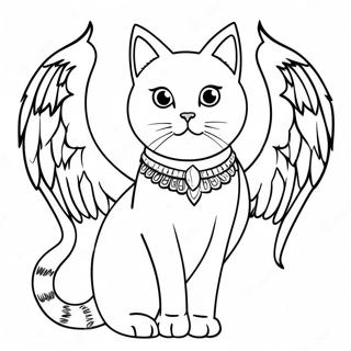 Majestic Cat With Glittering Wings Coloring Page 41573-33360