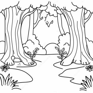 Scene Coloring Page With Magical Forest 41592-33371