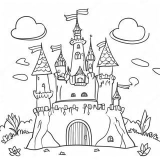 Whimsical Castle Scene Coloring Page 41593-33373