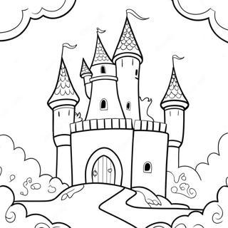 Whimsical Castle Scene Coloring Page 41593-33374