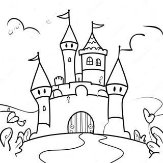 Whimsical Castle Scene Coloring Page 41593-33375