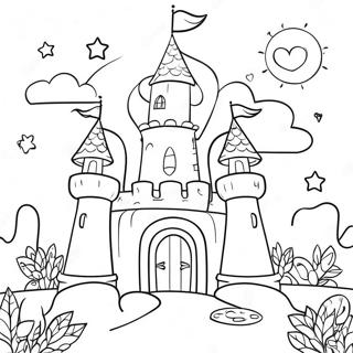 Whimsical Castle Scene Coloring Page 41593-33376