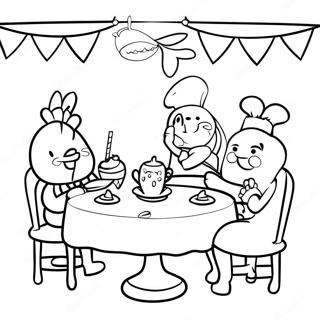 Charming Tea Party At Alice S Bakery Coloring Page 41603-33381