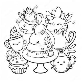 Charming Tea Party At Alice S Bakery Coloring Page 41603-33383