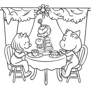 Charming Tea Party At Alice S Bakery Coloring Page 41603-33384