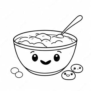 Cute Cartoon Cereal Bowl Coloring Page 41623-33397