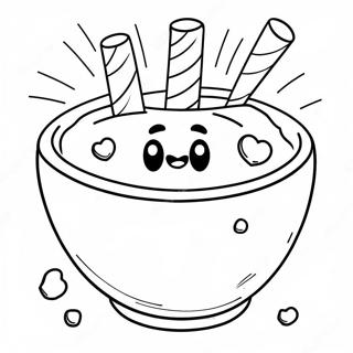 Cute Cartoon Cereal Bowl Coloring Page 41623-33400