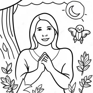 Peaceful Soul With Nature Coloring Page 41653-33422