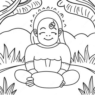 Peaceful Soul With Nature Coloring Page 41653-33424