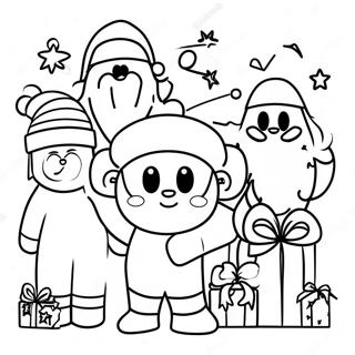 Among Us Christmas Coloring Pages