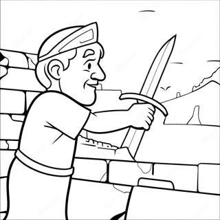 Brave Nehemiah Rebuilding The Walls Coloring Page 41693-33454