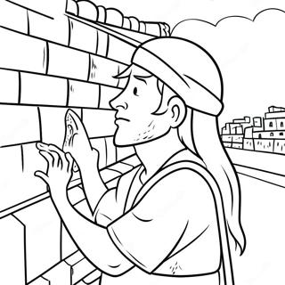 Brave Nehemiah Rebuilding The Walls Coloring Page 41693-33455