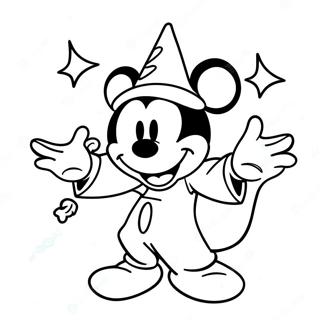 Magical Sorcerer Mickey Casting Spells Coloring Page 41703-33463