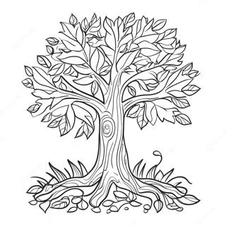 Colorful Fall Tree With Leaves Coloring Page 41713-33481