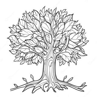 Colorful Fall Tree With Leaves Coloring Page 41713-33484