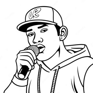 Cool Rapper With Microphone Coloring Page 4172-3507