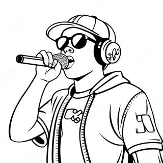 Cool Rapper With Microphone Coloring Page 4172-3508