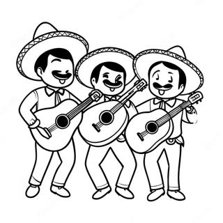 Mariachi Band Playing Guitars Coloring Page 41732-33478