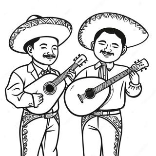 Vibrant Mariachi Musicians Coloring Page 41733-33485