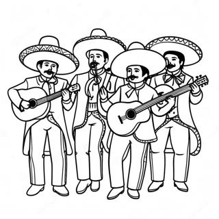 Vibrant Mariachi Musicians Coloring Page 41733-33486