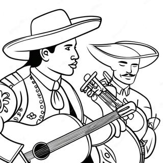 Vibrant Mariachi Musicians Coloring Page 41733-33487