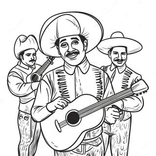 Vibrant Mariachi Musicians Coloring Page 41733-33488