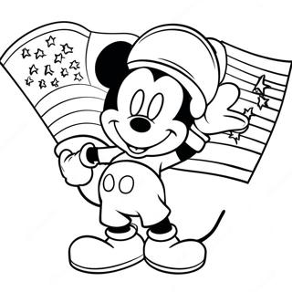 Mickey Mouse With American Flag Coloring Page 41753-33501