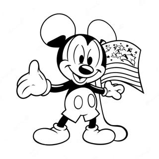 Mickey Mouse With American Flag Coloring Page 41753-33502