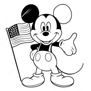 Mickey Mouse With American Flag Coloring Page 41753-33503