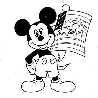 Mickey Mouse With American Flag Coloring Page 41753-33504