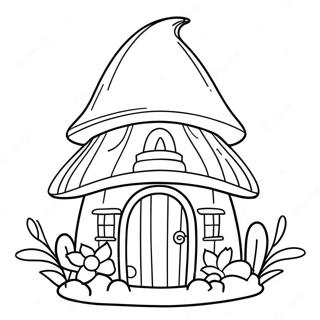 Gnome House With Colorful Flowers Coloring Page 41782-33520