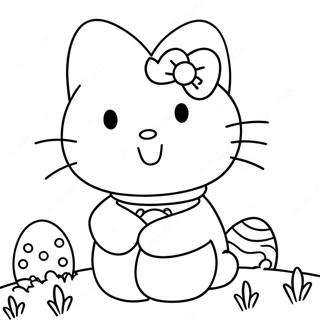 Hello Kitty Easter Coloring Pages