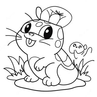 Cute Cat Toad Coloring Page 41832-33563