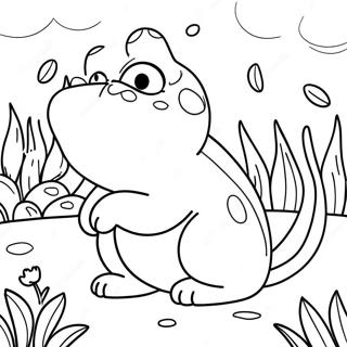 Playful Cat Toad In A Garden Coloring Page 41833-33565