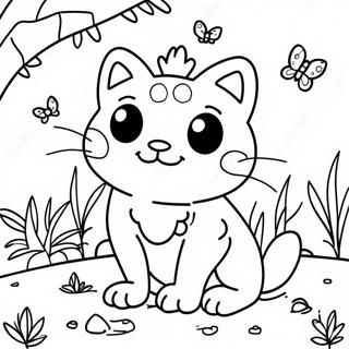 Playful Cat Toad In A Garden Coloring Page 41833-33566