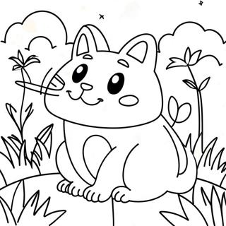 Playful Cat Toad In A Garden Coloring Page 41833-33567