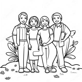 Family Of 5 Coloring Pages