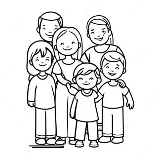 Family Of 5 Happy Together Coloring Page 41852-33580