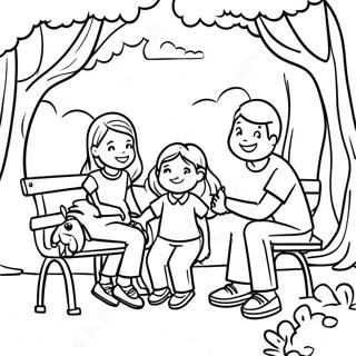 Family Of 5 Playing In The Park Coloring Page 41853-33584