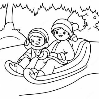 Sledding Coloring Pages