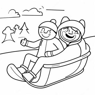 Sledding Fun With Friends Coloring Page 41872-33591