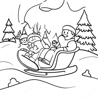 Winter Wonderland Sledding Scene Coloring Page 41873-33595