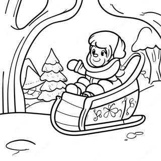 Winter Wonderland Sledding Scene Coloring Page 41873-33596