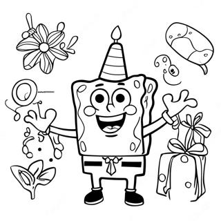 Spongebob Birthday Coloring Page 41892-33608