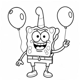 Spongebob With Colorful Balloons Coloring Page 41893-33626